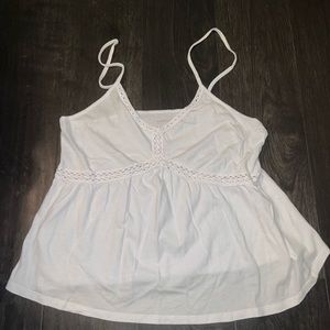 American eagle white tank top with lace. Size small.